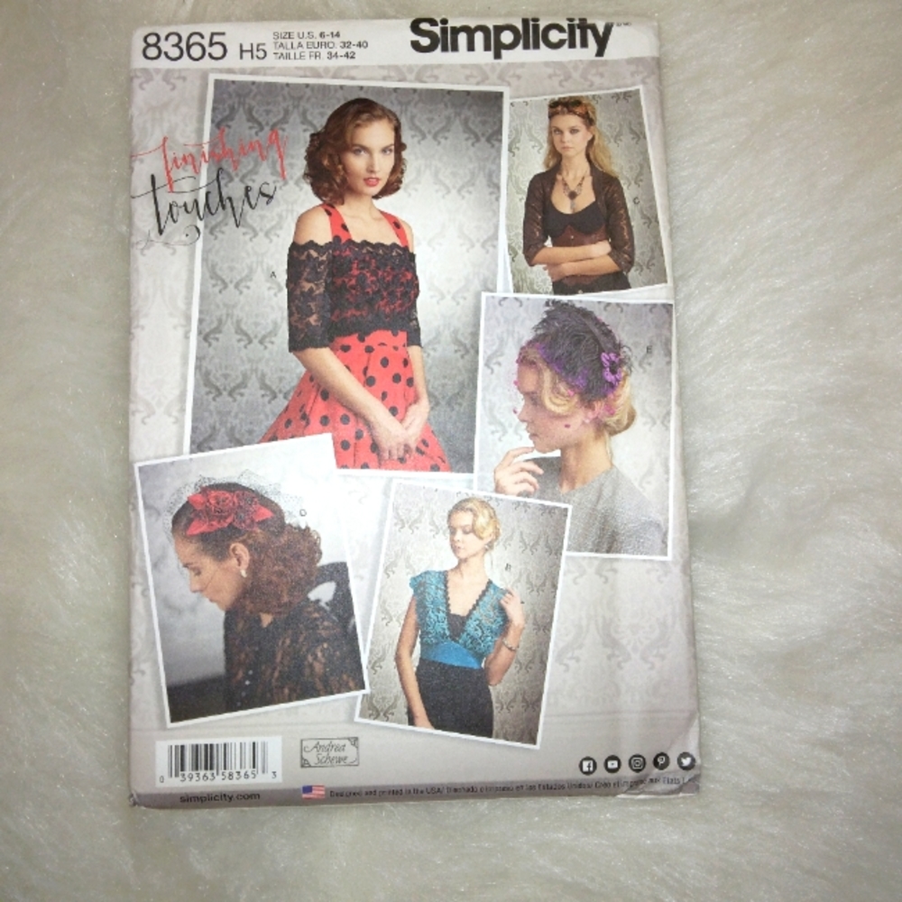 SIMPLICITY 8365 Coverups Facinator Hat Accessories Size 6-14 sewing patt…